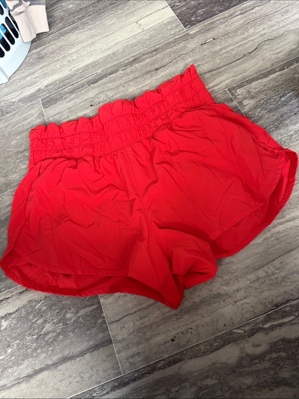 Avia Red Athletic Lounge Shorts with Ruffle Waist